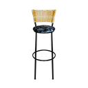 Ver imagem 3 de Banqueta Alta Para Cozinha Ratan Palha Preta Estofado Floral Floral