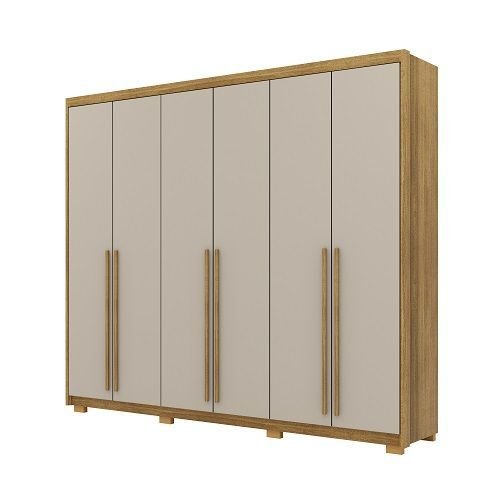 Guarda Roupa Dubai Majestic 6 Portas e 6 Gavetas Nature/fendi