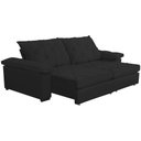 Ver imagem 4 de Sofá Retrátil e Reclinável 2,40m Clara | Conforto Premium e Design Elegante Preto