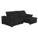 Ver imagem 3 de Sofá Retrátil e Reclinável 2,40m Clara | Conforto Premium e Design Elegante Preto