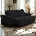 Ver imagem 7 de Sofá Retrátil e Reclinável 2,40m Clara | Conforto Premium e Design Elegante Preto