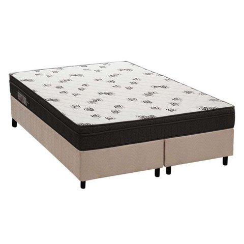 Cama Box King: Colchão Espuma D45 Ortobom Light Saúde Ortopilow + Base Crc Suede Clean(186x198)