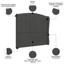 Ver imagem 3 de Cabeceira Casal King Cama Box 195cm Glenda I02 Veludo Chumbo - Mpozenato