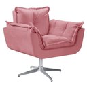 Ver imagem 1 de Poltrona Opala Giratória Alumínio Suede Rosa