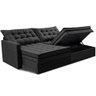 Sofá sem Caixa Retrátil Baú 1,80m Cama Inbox Secret Suede Velusoft Preto - 8