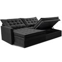 Ver mais imagens de Sofá sem Caixa Retrátil Baú 1,80m Cama Inbox Secret Suede Velusoft Preto