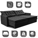 Ver imagem 4 de Sofá sem Caixa Retrátil Baú 1,80m Cama Inbox Secret Suede Velusoft Preto