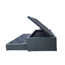 Ver imagem 3 de Bicama Box Baú Solteiro 88x188 com Cama Auxiliar de Molas Ensacadas 3x1 Suede Cinza