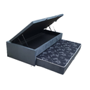 Ver imagem 2 de Bicama Box Baú Solteiro 88x188 com Cama Auxiliar de Molas Ensacadas 3x1 Suede Cinza
