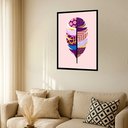 Ver imagem 2 de Quadro Decorativo Pena Abstrata - 70x50cm:moldura Branca