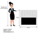Ver imagem 3 de Cabeceira Estofada Manchester 160 Cm Queen Size Corano - Doce Sonho Móveis Cor Branco
