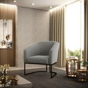 Ver imagem 2 de Cadeira Sala de Jantar Base Industrial Preto Stella Suede D03 - D’Rossi