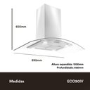 Ver imagem 4 de Coifa e Depurador de Ilha EOS 90cm Com Vidro Curvo ECO90IV Inox 220V