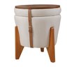 Puff Baú Flex Linho com Tampo de Mesa e Pés de Madeira – Elegância e Organização em Um Só Produto - 2