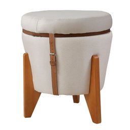 Puff Baú Flex Linho com Tampo de Mesa e Pés de Madeira – Elegância e Organização em Um Só Produto - 3