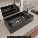 Ver imagem 2 de Cuba Pia de Apoio para Banheiro Retangular 54cm Alva C08 Preto - Mpozenato