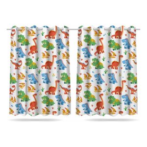 Cortina Infantil Dinossauro Cute Tecido Premium 2,60x1,50m