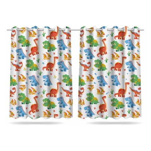 Cortina Infantil Dinossauro Cute Tecido Premium 2,60x1,50m
