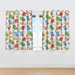 Cortina Infantil Dinossauro Cute Tecido Premium 2,60x1,50m - 2