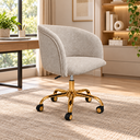 Ver imagem 1 de Cadeira Poltrona Lua Home Office Base Dourada com Rodinhas