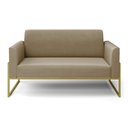 Ver imagem 3 de Sofá Namoradeira Base Industrial Alta Dourado Marisa Suede D03 - D’Rossi Marrom Rato