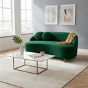 Ver imagem 2 de Namoradeira Sofá Feijão Cancún 150cm Orgânica Bouclé Verde