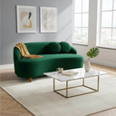 Ver imagem 1 de Namoradeira Sofá Feijão Cancún 150cm Orgânica Bouclé Verde