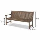 Ver imagem 3 de Banco Madeira Maciça 3 Lugares com Encosto 153cm Primavera Bege/Castanho