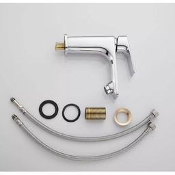 Torneira Misturador Monocomando para Banheiro Lavatório Lavabo Bica Slim Baixa Inox Cromado Metal Pr - 6