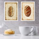 Ver imagem 2 de Kit 2 Quadros Decorativos Cozinha Pães 24x18cm:moldura Preta