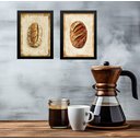 Ver imagem 1 de Kit 2 Quadros Decorativos Cozinha Pães 24x18cm:moldura Preta