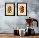 Ver imagem 1 de Kit 2 Quadros Decorativos Cozinha Pães 24x18cm:moldura Preta