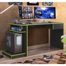 Mesa Escrivaninha Para Computador Setup Gamer Nitro 1 Gaveta Preto Fosco Verde - Abmaza - 2