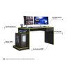 Mesa Escrivaninha Para Computador Setup Gamer Nitro 1 Gaveta Preto Fosco Verde - Abmaza - 4