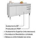 Ver imagem 4 de Balcao com Tampo 4 Portas 2 Gavetas Bp Ayla 150 Cm Eratto Moveis - Branco