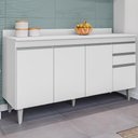 Ver imagem 2 de Balcao com Tampo 4 Portas 2 Gavetas Bp Ayla 150 Cm Eratto Moveis - Branco