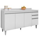 Ver imagem 1 de Balcao com Tampo 4 Portas 2 Gavetas Bp Ayla 150 Cm Eratto Moveis - Branco