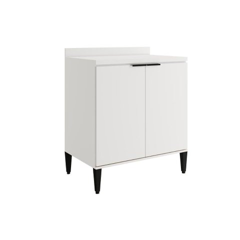 Balcão de Cozinha Alpha 2507 2 Portas C/ Tampo 80cm Branco - Carraro