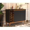 Aparador Buffet 2 Portas com Adega 100%mdf Mônaco:preto Nature - 1