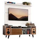 Ver imagem 2 de Rack Madesa Cancun com Pés e Painel para TV até 65 Polegadas Branco/Rustic 9B9B Cor:Branco/Rustic