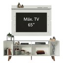 Ver imagem 4 de Rack Madesa Cancun com Pés e Painel para TV até 65 Polegadas Branco/Rustic 9B9B Cor:Branco/Rustic