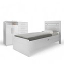 Ver imagem 2 de Conjunto de Cama com Colchão e Cômoda para Quarto Branco