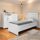 Ver imagem 1 de Conjunto de Cama com Colchão e Cômoda para Quarto Branco