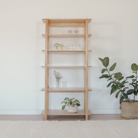 Estante Laguna 6 Prateleiras 90cm Verniz Amêndoa