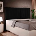 Ver imagem 4 de Cabeceira Box King Carrara - 195cm Jla Móveis Suede Preto