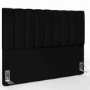 Ver imagem 2 de Cabeceira Box King Carrara - 195cm Jla Móveis Suede Preto