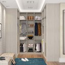 Ver imagem 1 de Guarda Roupa Closet sem Portas Canto em U com 5 Peças, 6 Gavetas, 5 Cabideiros Prime Luciane Móveis