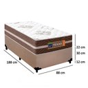 Ver imagem 4 de Cama Box Solteiro Suede + Colchão Molas Ensacadas Texas Prime Colchões 88x188x64cm Bege