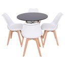Ver imagem 1 de Kit 4 Cadeiras Saarinen Branca + Mesa Redonda 70cm Preto