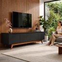 Ver imagem 1 de Rack para TV até 75 Polegadas 185cm Pés em Madeira Maciça Flynt Preto Touch/Natural